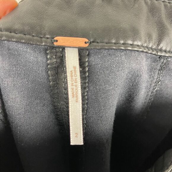 Free People Kaelin Moto Skinny Pant Womens 2 Black Faux Leather High Rise NWT - Picture 11 of 12